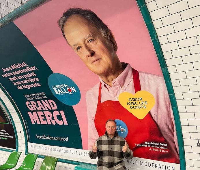 Affiche du Petit Ballon dans le métro parisien, avec Jean-Michel Deluc